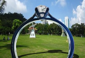 戒指大門雕塑，現(xiàn)代景觀小品，不銹鋼戒指拱門雕塑