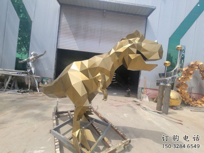 廣場恐龍雕塑供求，露天雕塑，企業幾何恐龍雕塑標準