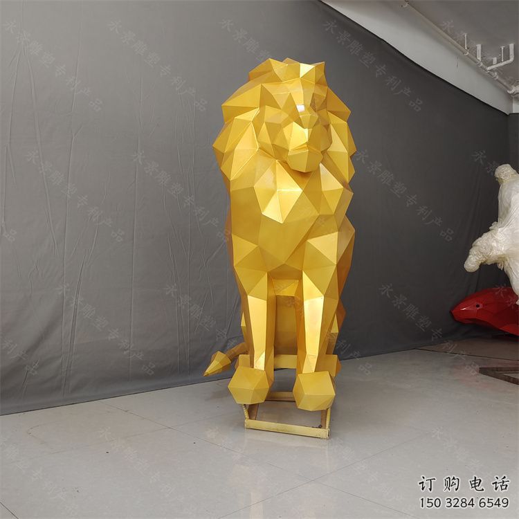 切面獅子雕塑承接，鍛造工藝，不銹鋼獅子雕塑訂做