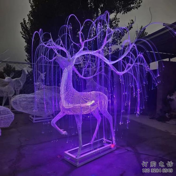 梅花鹿雕塑優選，陸地擺件，燈光藝術梅花鹿雕塑供應