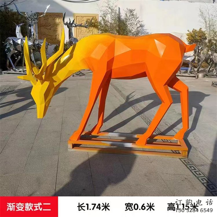 小鹿雕塑訂做，景區雕塑，烤漆小鹿雕塑定價