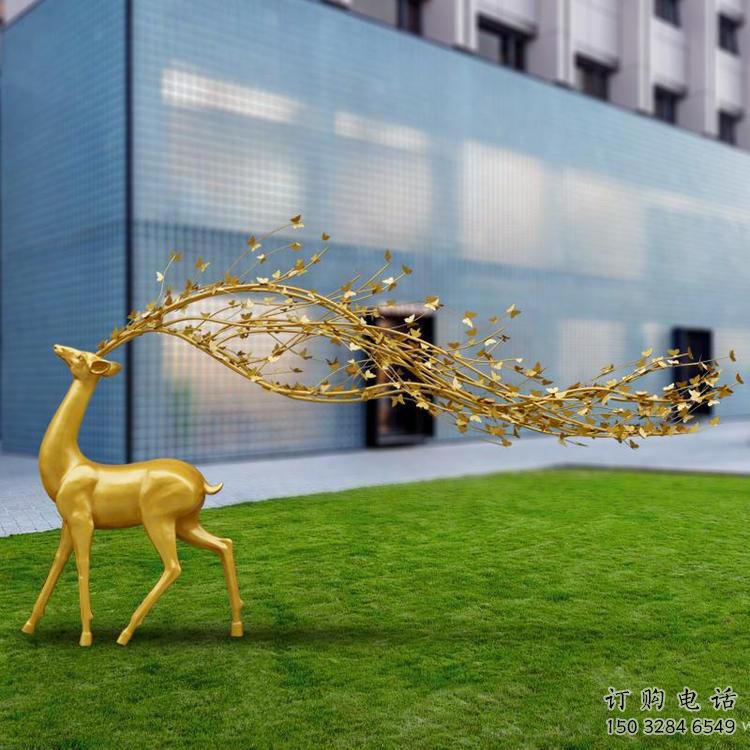景觀梅花鹿雕塑供求，金屬構件，仿真梅花鹿雕塑觀賞型