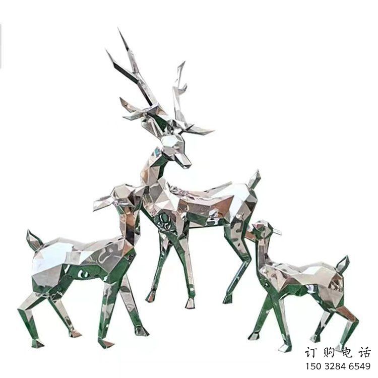 幾何小鹿雕塑制造商，動物擺件，切面小鹿雕塑定制