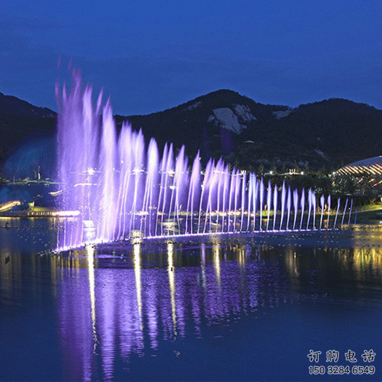 大型程控噴泉雕塑，高噴循環噴水方式設計