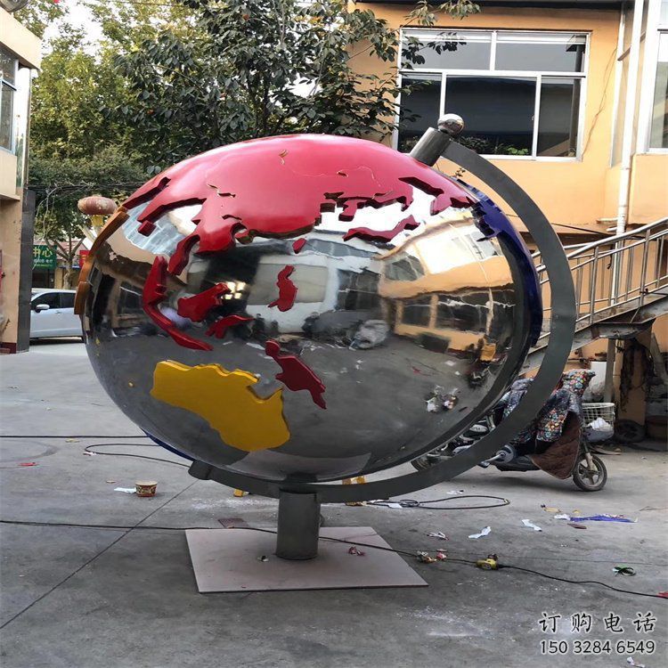 地球雕塑生產(chǎn)，城區(qū)小品，不銹鋼地球雕塑標(biāo)準(zhǔn)廠家