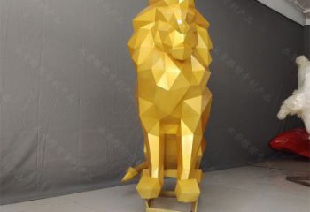 切面獅子雕塑承接，鍛造工藝，不銹鋼獅子雕塑訂做