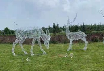 景觀鏤空梅花鹿雕塑承接，城市裝飾，大型燈光梅花鹿雕塑公司
