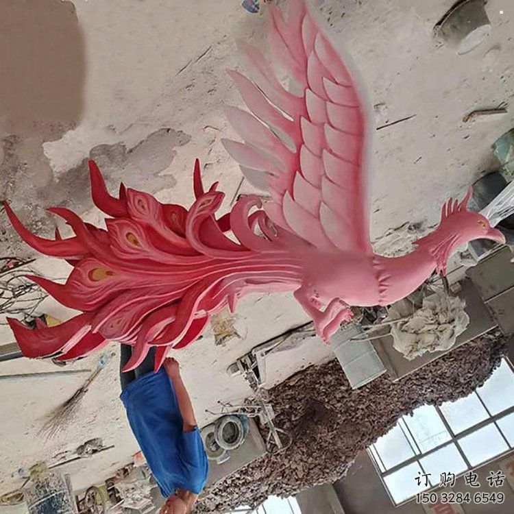 鳳凰雕塑廠家，廣場(chǎng)系列，玻璃鋼鳳凰雕塑供需