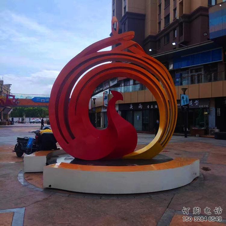 藝術鳳凰雕塑精選，街道標識，圓環鳳凰雕塑工程指用