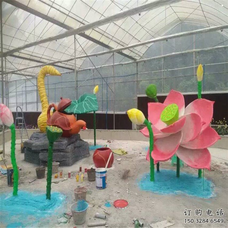 雕塑荷花景觀制造，街景小品，景觀仿真荷花雕塑優(yōu)價(jià)