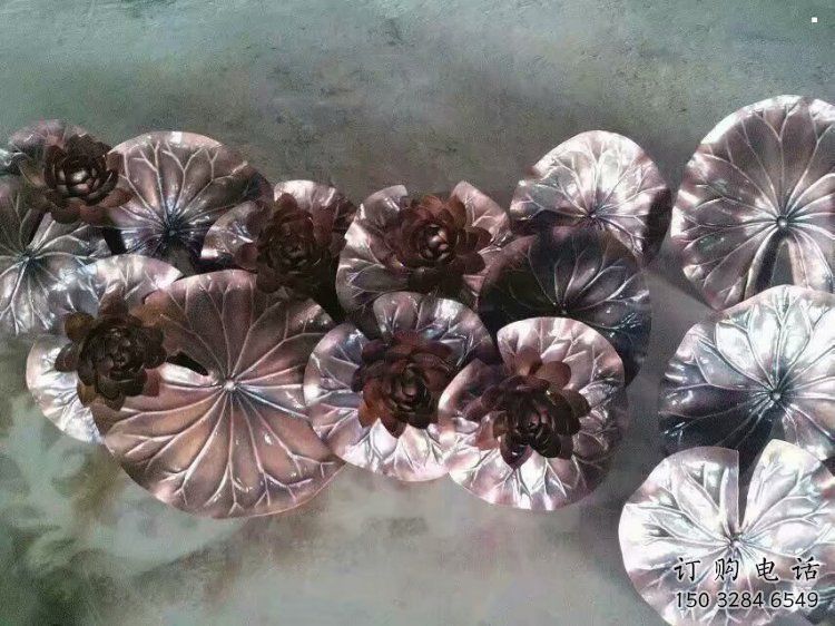 大型荷葉雕塑制作，花園小品，不銹鋼荷葉雕塑提供