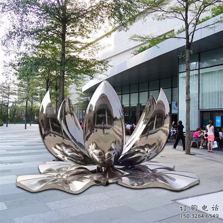 蓮花雕塑定做，標識雕塑，鏡面蓮花雕塑選定