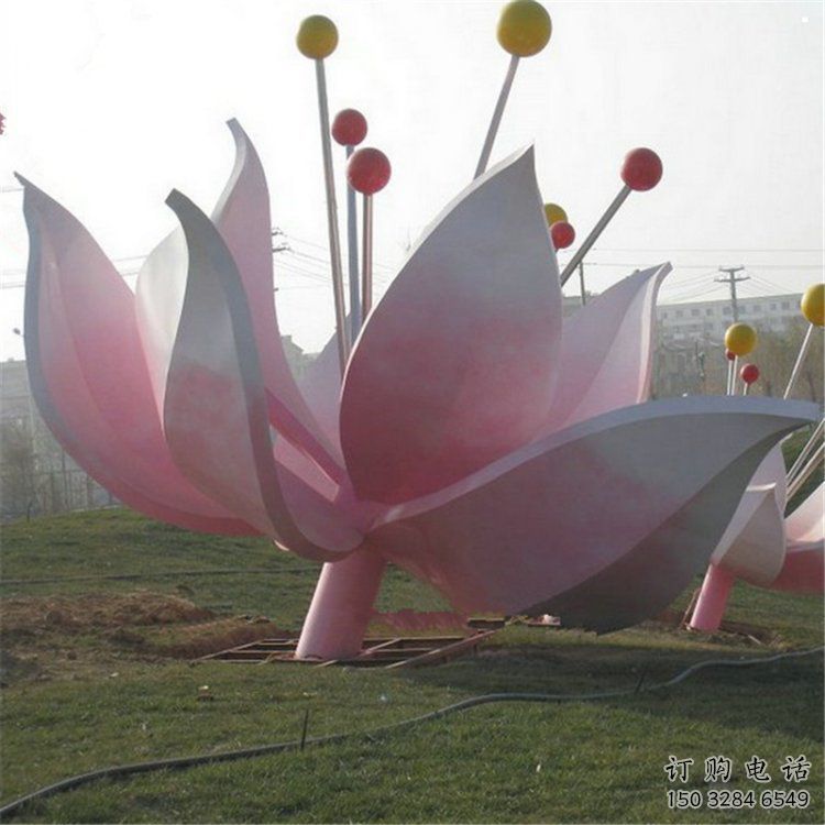 蓮花雕塑點擊，陸地擺件，不銹鋼蓮花雕塑預定廠家