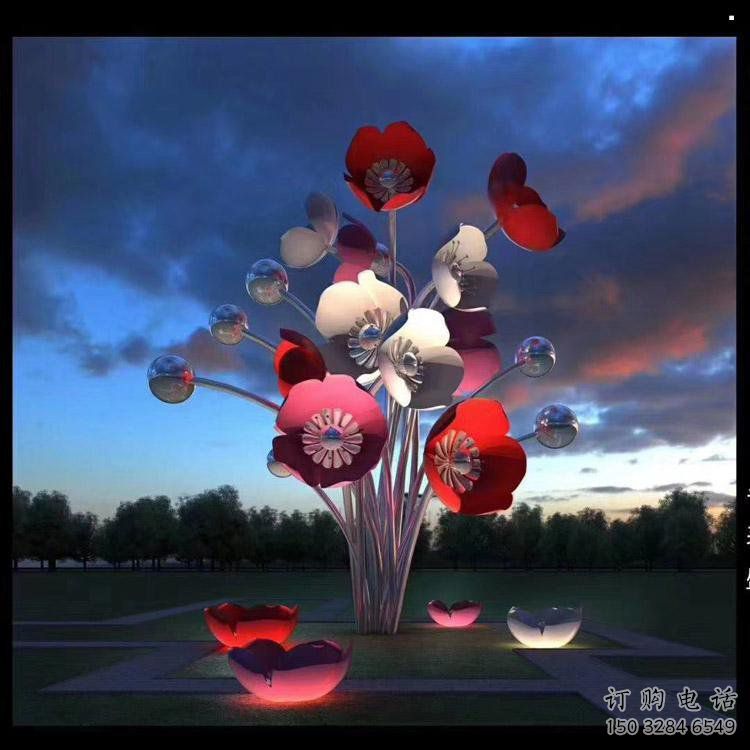 花朵雕塑標(biāo)準(zhǔn)，陸地擺件，郁金香花朵雕塑定制廠家