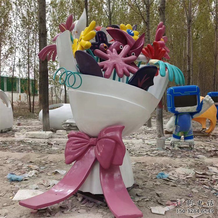 花朵雕塑承接，廣場系列，彩繪郁金香花朵雕塑標(biāo)準(zhǔn)