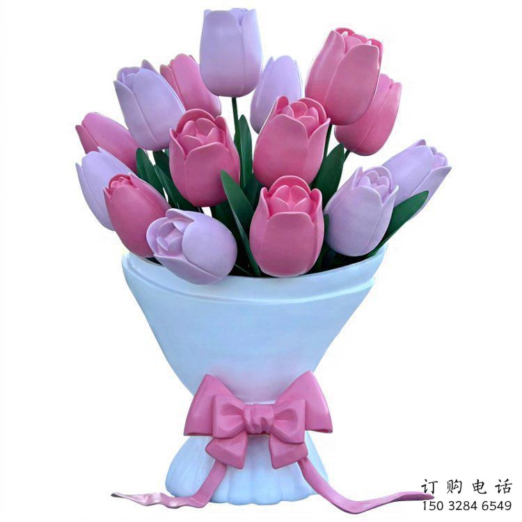 花朵雕塑生產，美陳組合，仿真郁金香花朵雕塑廠家
