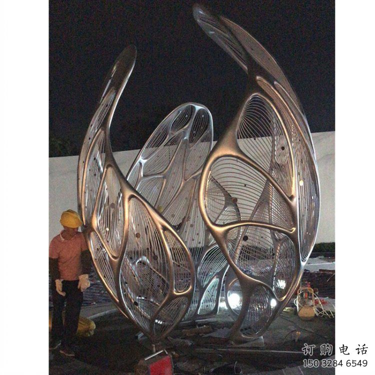 花朵雕塑精選，美陳雕塑，鏤空郁金香花朵雕塑訂做