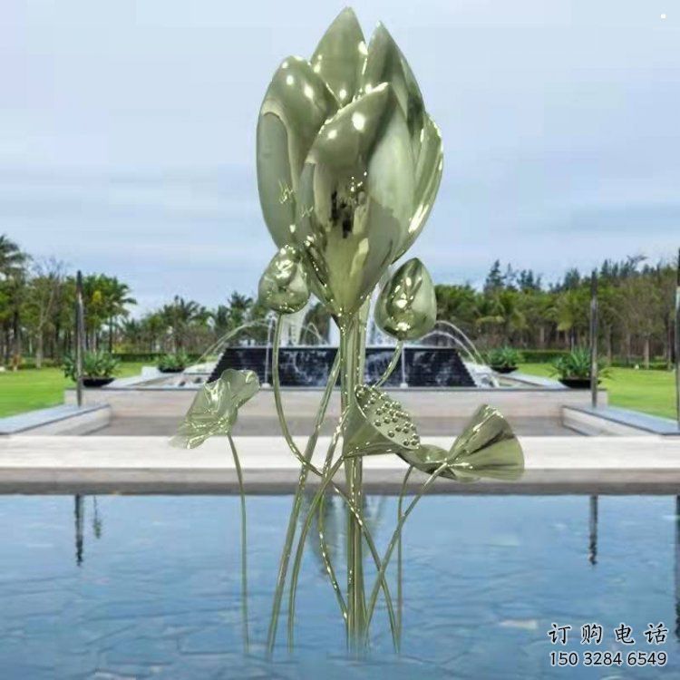 花朵雕塑指用，白鋼構(gòu)件，郁金香花朵雕塑廠家提供