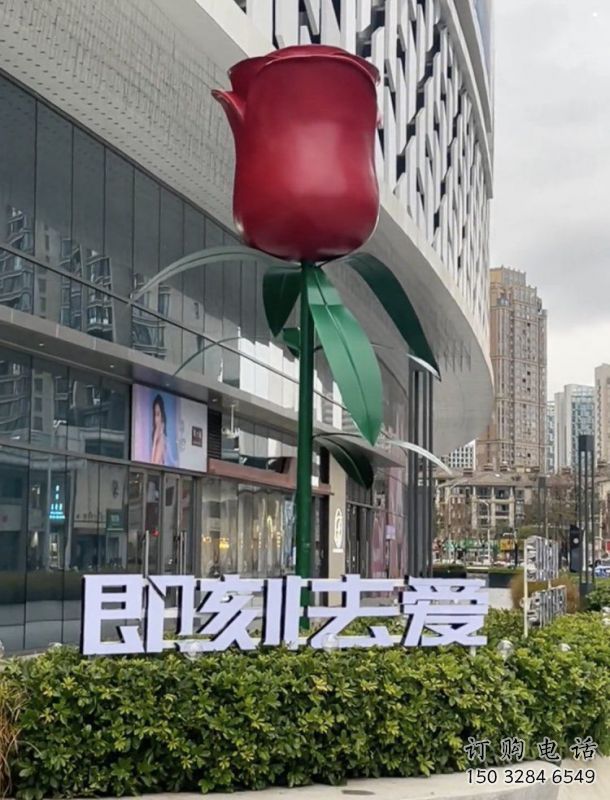 花朵月季雕塑制作常用，街道標識，月季花朵雕塑制造商