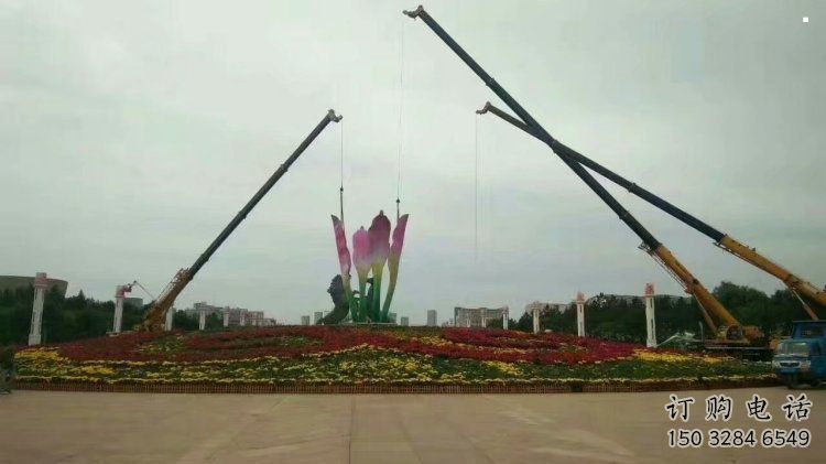 現代蘭花雕塑