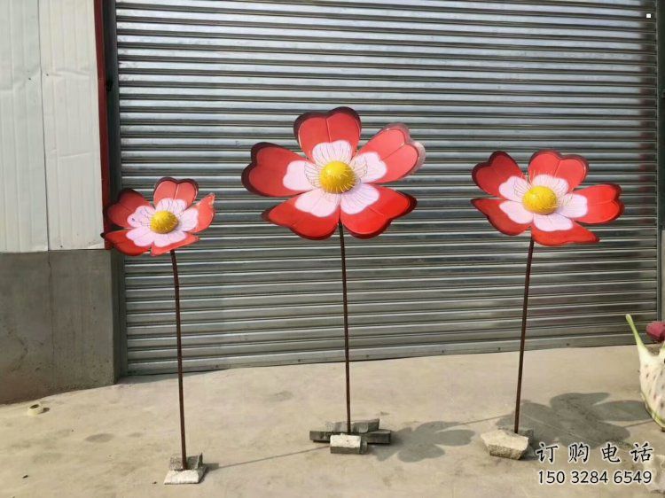風車花雕塑優選，多彩藝術，不銹鋼風車花雕塑廠家選用