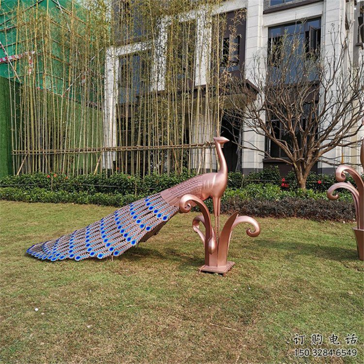歐式孔雀雕塑生產(chǎn)，白鋼構(gòu)件，不銹鋼孔雀雕塑通用