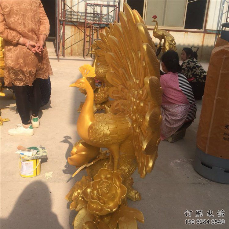 花園孔雀雕塑點擊，多彩藝術，銅孔雀雕塑承接
