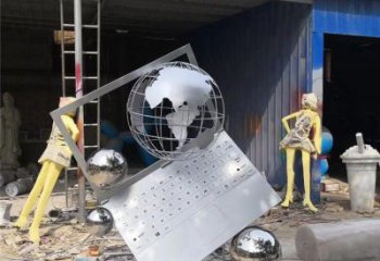 地球儀雕塑觀(guān)賞型，街景小品，筆記本地球儀雕塑廠(chǎng)家常用