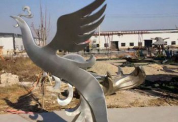 鳳凰雕塑精選，街頭藝術(shù)，公園不銹鋼鳳凰雕塑廠家