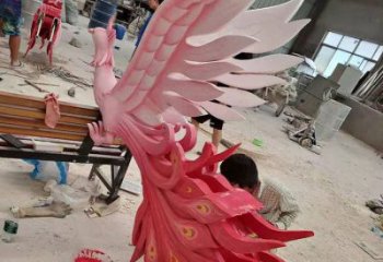 鳳凰雕塑觀賞型，廣場系列，玻璃鋼鳳凰雕塑廠家優(yōu)選