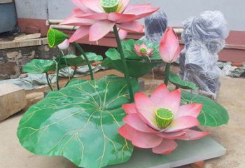 鋼鑄荷花雕塑常用，鋼管組合，園林荷花雕塑定價