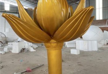 彩繪蓮花雕塑