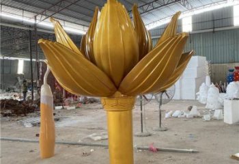 金蓮花雕塑訂做廠家，室外軟裝，不銹鋼金蓮花雕塑供應