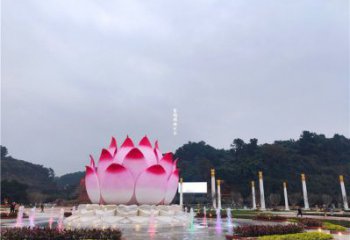 金屬蓮花雕塑制作廠家，鍛造工藝，水景蓮花噴泉雕塑選用