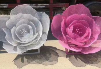 玫瑰花雕塑提供，街頭雕塑，庭院鏤空玫瑰花雕塑優(yōu)價