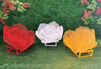 玫瑰花雕塑制作廠家，公園小品，鏤空玫瑰花雕塑訂做
