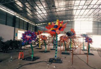 藝術葵花雕塑觀賞型，街景小品，葵花雕塑常用