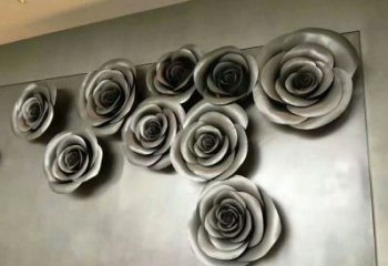 月季花雕塑定制，花卉雕塑，園林不銹鋼月季花雕塑預(yù)定