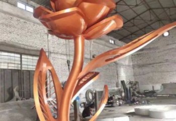 月季花雕塑常用，街道標識，廣場不銹鋼月季花雕塑常用