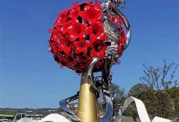 大型玫瑰花朵雕塑公司，花園小品，玫瑰花朵雕塑常用