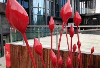 花朵雕塑展品，景觀雕塑，景觀郁金香花朵雕塑供應(yīng)