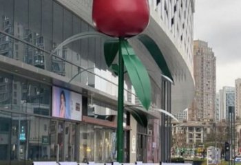 花朵月季雕塑制作常用，街道標識，月季花朵雕塑制造商