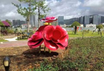 牡丹花雕塑，烤漆工藝，不銹鋼牡丹花雕塑廠家承接