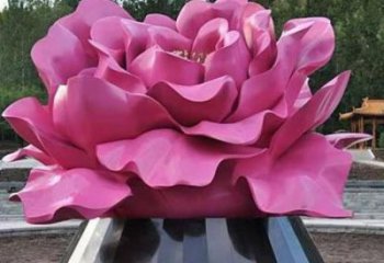 牡丹花雕塑廠家，廣場雕塑，不銹鋼牡丹花雕塑定制