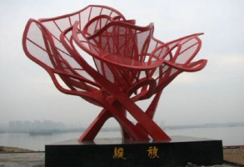 牡丹花雕塑工廠，多彩藝術(shù)，不銹鋼牡丹花雕塑供應(yīng)