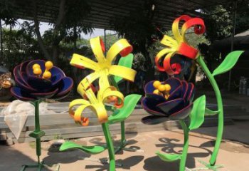 蘭花雕塑供求，露天雕塑，不銹鋼蘭花雕塑制作廠家
