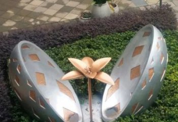 公園金銀花雕塑