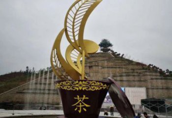 山茶花雕塑精選，街頭藝術，不銹鋼山茶花雕塑承接
