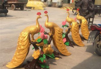戶外孔雀擺放批發(fā)，景觀雕塑，銅孔雀雕塑生產(chǎn)商