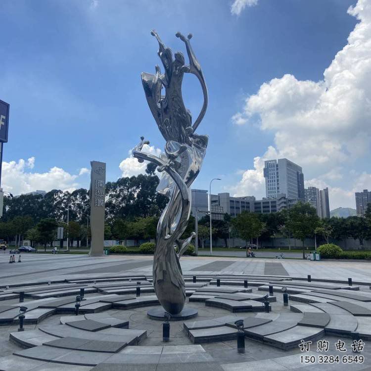 步行街海浪雕塑，鍛造景觀雕塑，拋光方式